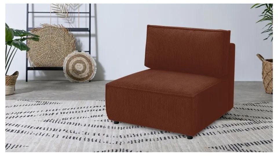 Ceglany sztruksowy moduł sofy (moduł środkowy) Nihad modular – Bobochic Paris