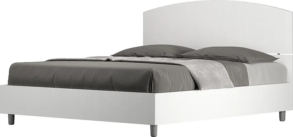 Łóżko wyposażone w stelaż z listwami 160x200 Frassino biała Dora