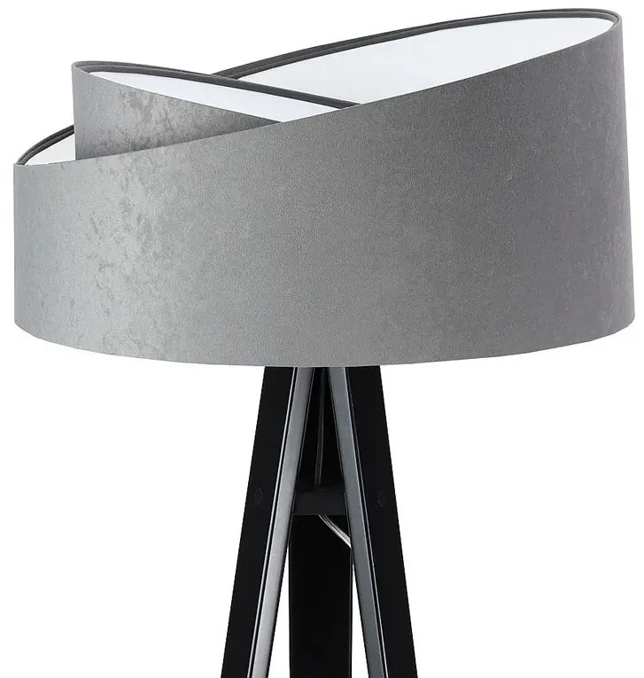 Szaro-czarna lampa podłogowa trójnóg asymetryczna - S023 Z8-L58
