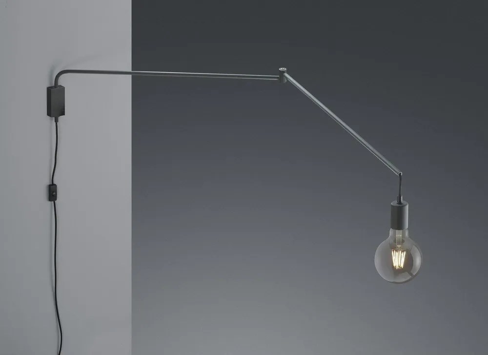 Kinkiet z elastyczną konstrukcją do kontaktu w kolorze matowej czerni Line – Trio