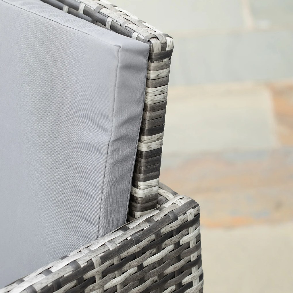 Outsunny komplet stół z krzesłami z technorattanu zestaw ogrodowy komplet 11 el. z poduszkami szary