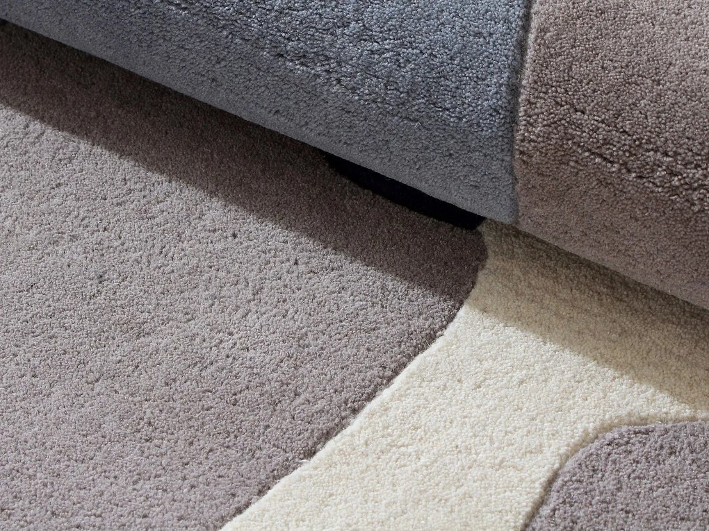 Dywan tuftowany 100% wełna we wzory abstrakcyjne - 160 x 230 cm - Wielokolorowy - 2400g/m² - ELINA