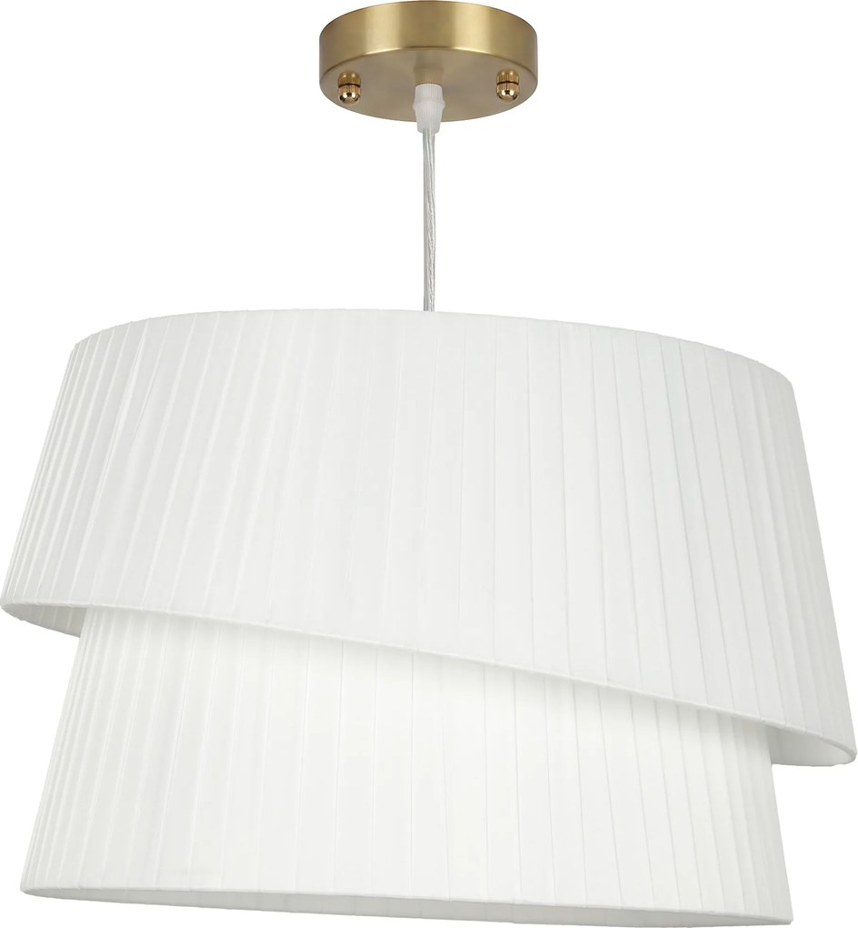 HOMCOM Elegancka lampa wisząca z podwójnym kloszem, regulowana wysokość, do salonu, biały | Aosom PL