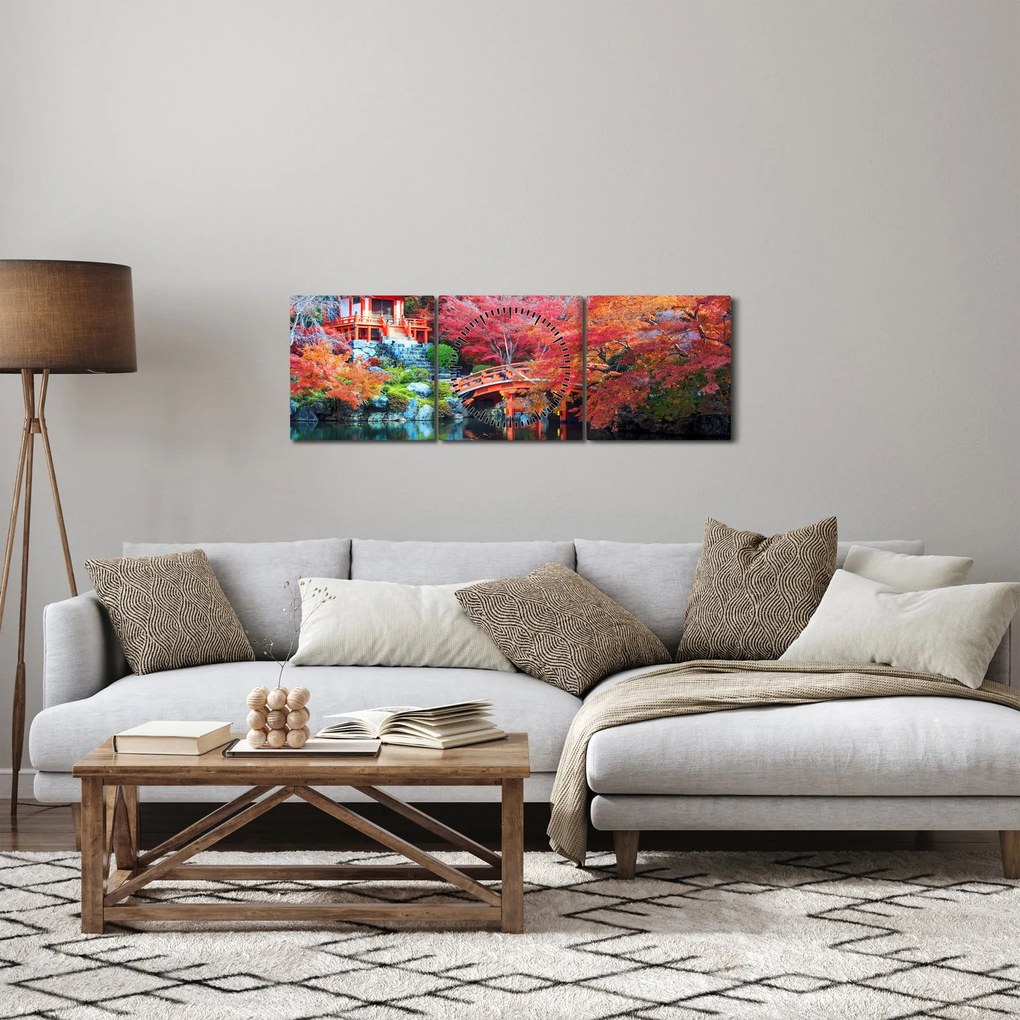 Obraz - Orientalny krajobraz (z zegarem) (90x30 cm)