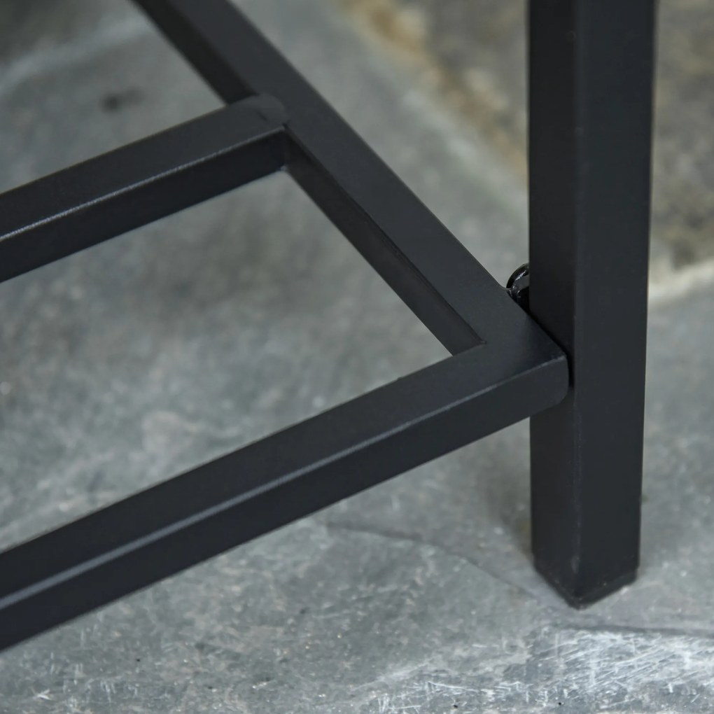 Outsunny Wysoka Rabata Donica Skrzynia na Kwiaty z Półką Ratan Brązowy Praktyczny i Dekoracyjny Element | Aosom PL