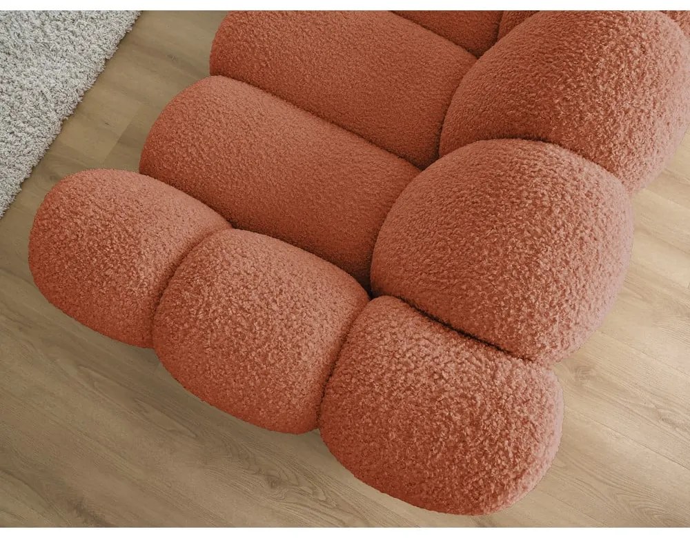 Ceglasta sofa z materiału bouclé 232 cm Hippolyte – Bobochic Paris