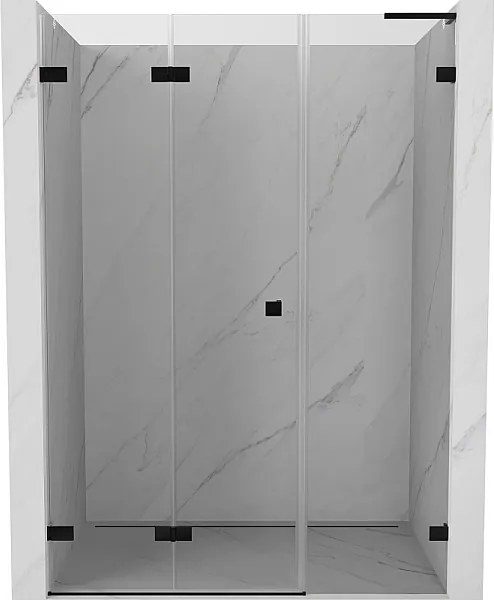 Mexen Lunar-F L drzwi prysznicowe składane lewe 130 cm, transparent, czarne - 836SL-130-050-70-00-L
