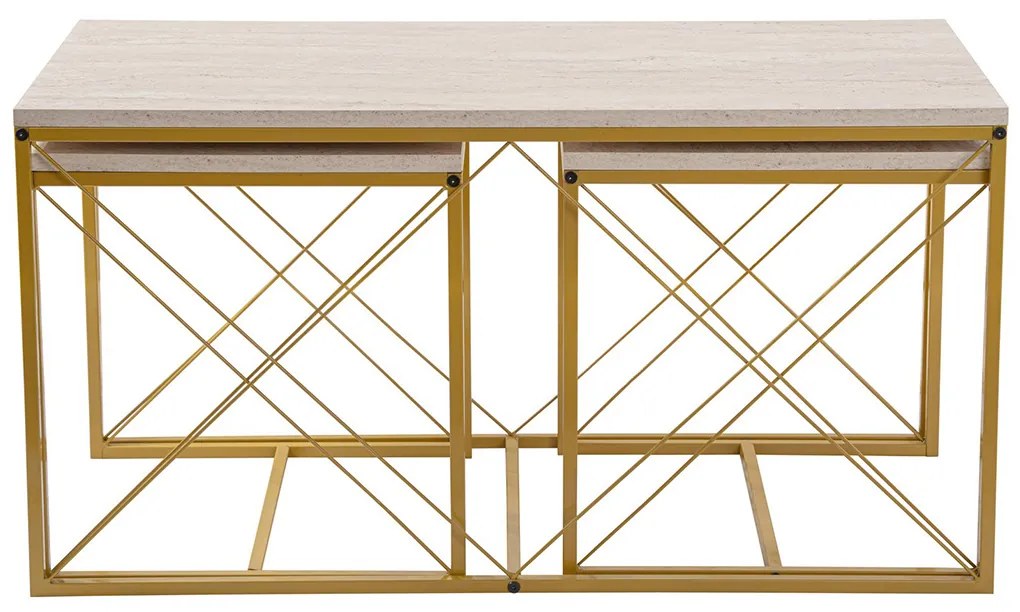 Stolik konferencyjny Defne Gold Travertine
