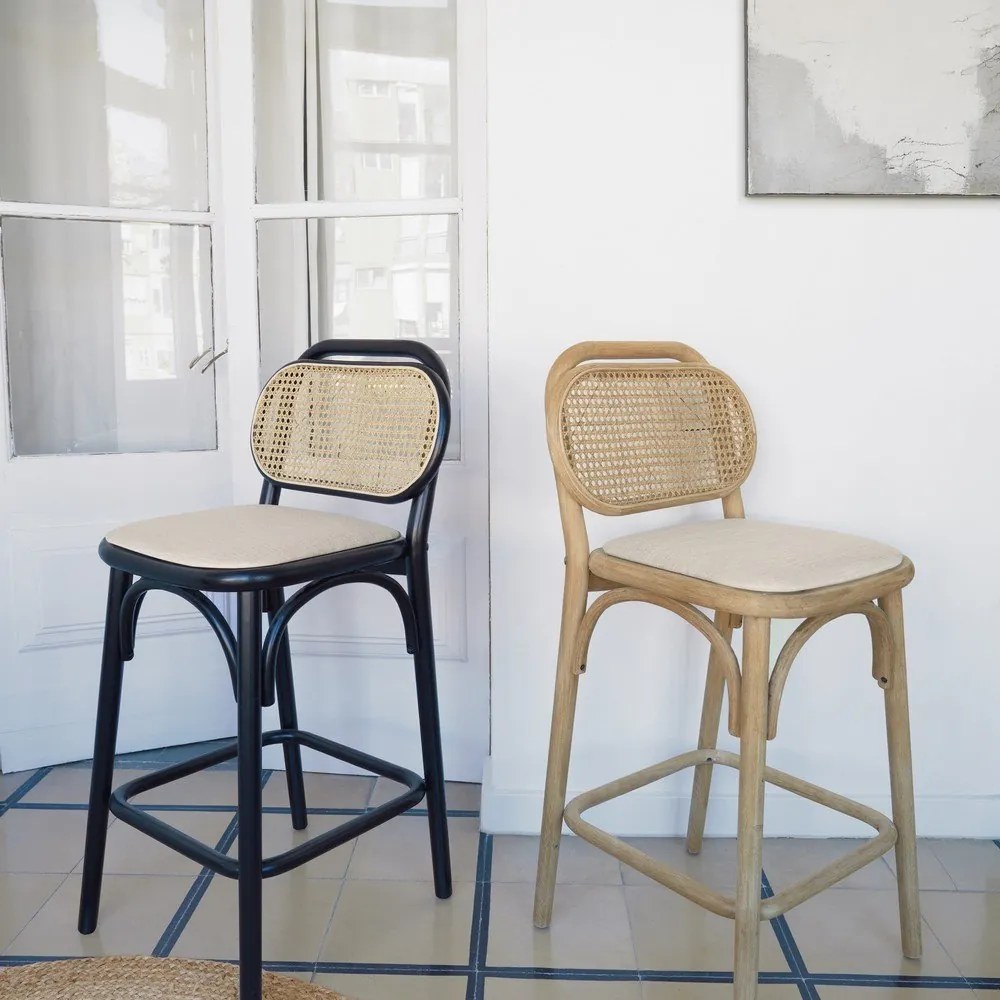 Hoker z litego drewna dębowego w naturalnym kolorze (wysokość siedziska 65 cm) Doriane – Kave Home