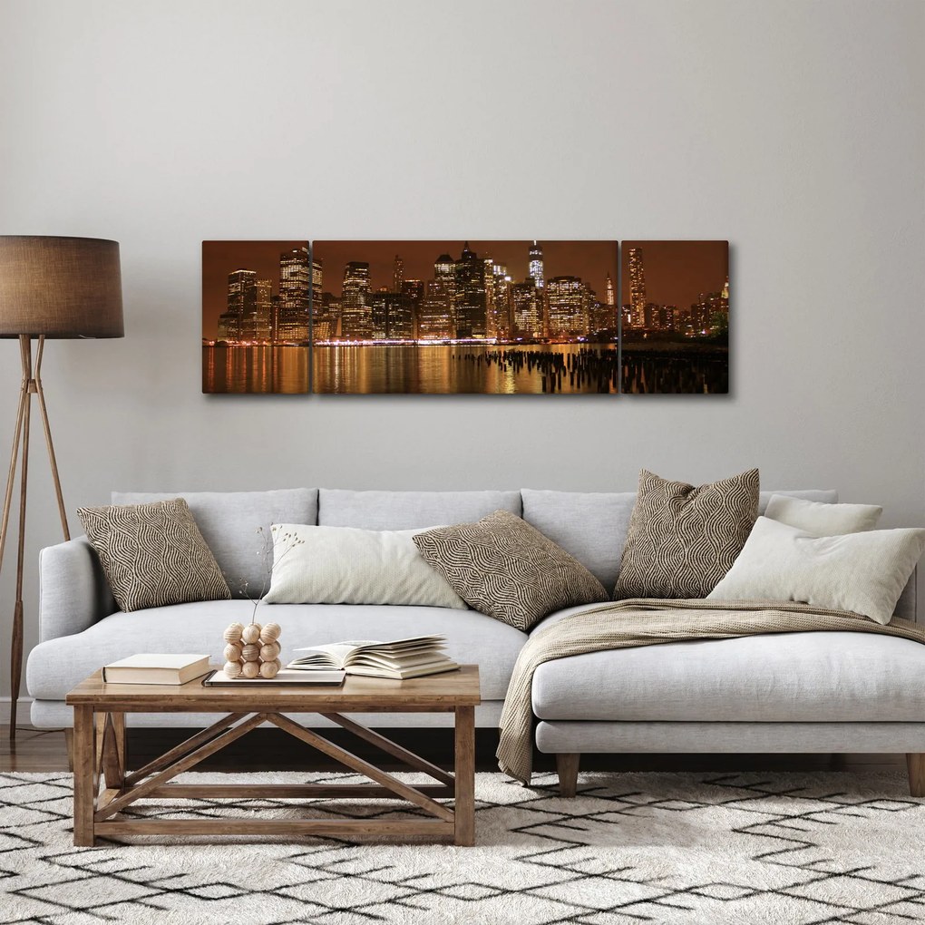 Obraz miasta nocą (170x50 cm)