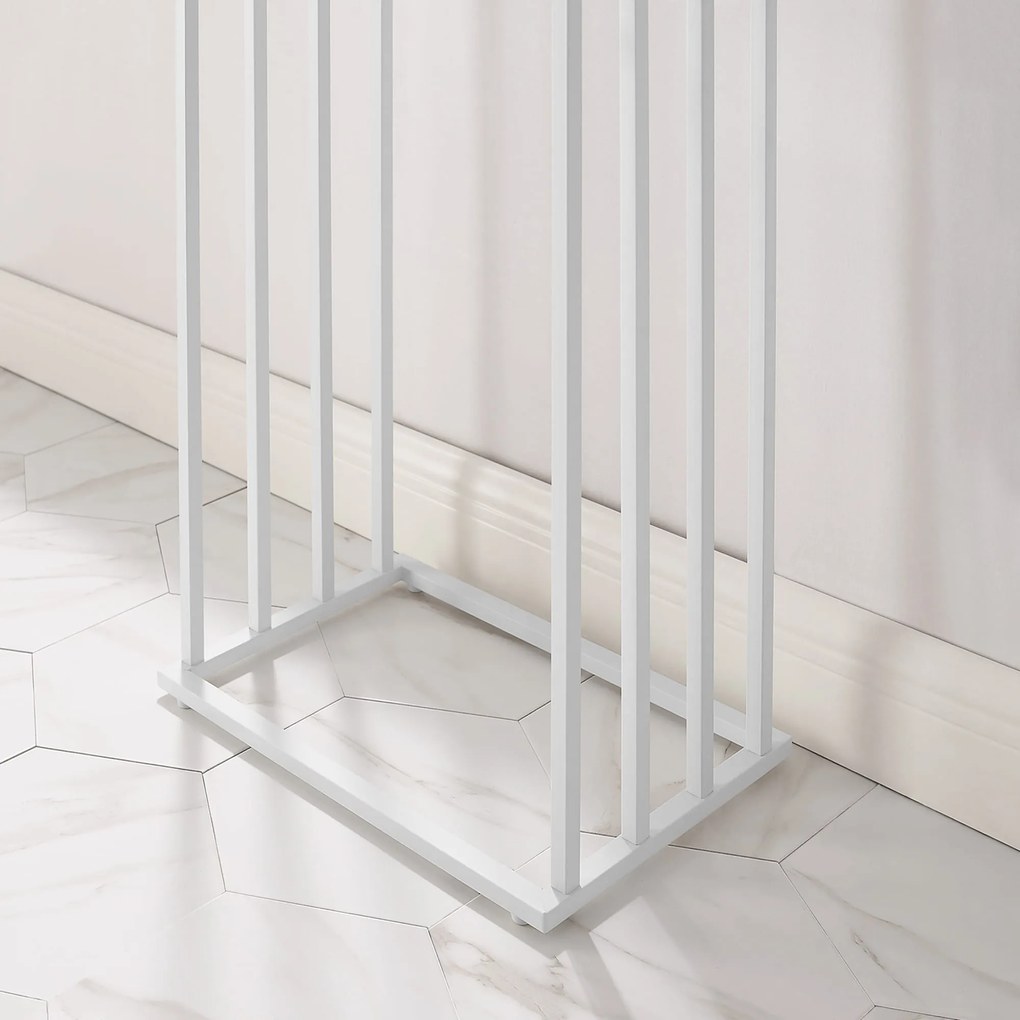 Stojak na ręczniki LINESTRO metalowy z 4 ramionami 93x45cm, biały