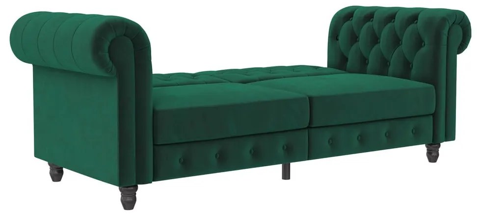 Ciemnozielona aksamitna rozkładana sofa 236 cm Felix – Støraa