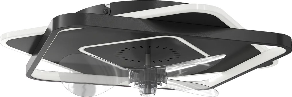 HOMCOM Wentylator sufitowy z oświetleniem i pilotem, LED wentylator sufitowy z 6 prędkościami, 3 temperatury barwowe | Aosom PL