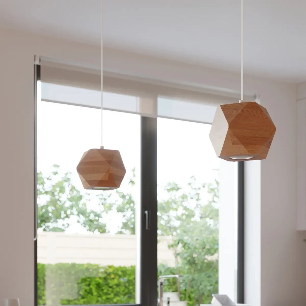 Lampa wisząca WOODY naturalne drewno SOLLUX  LIGHTING