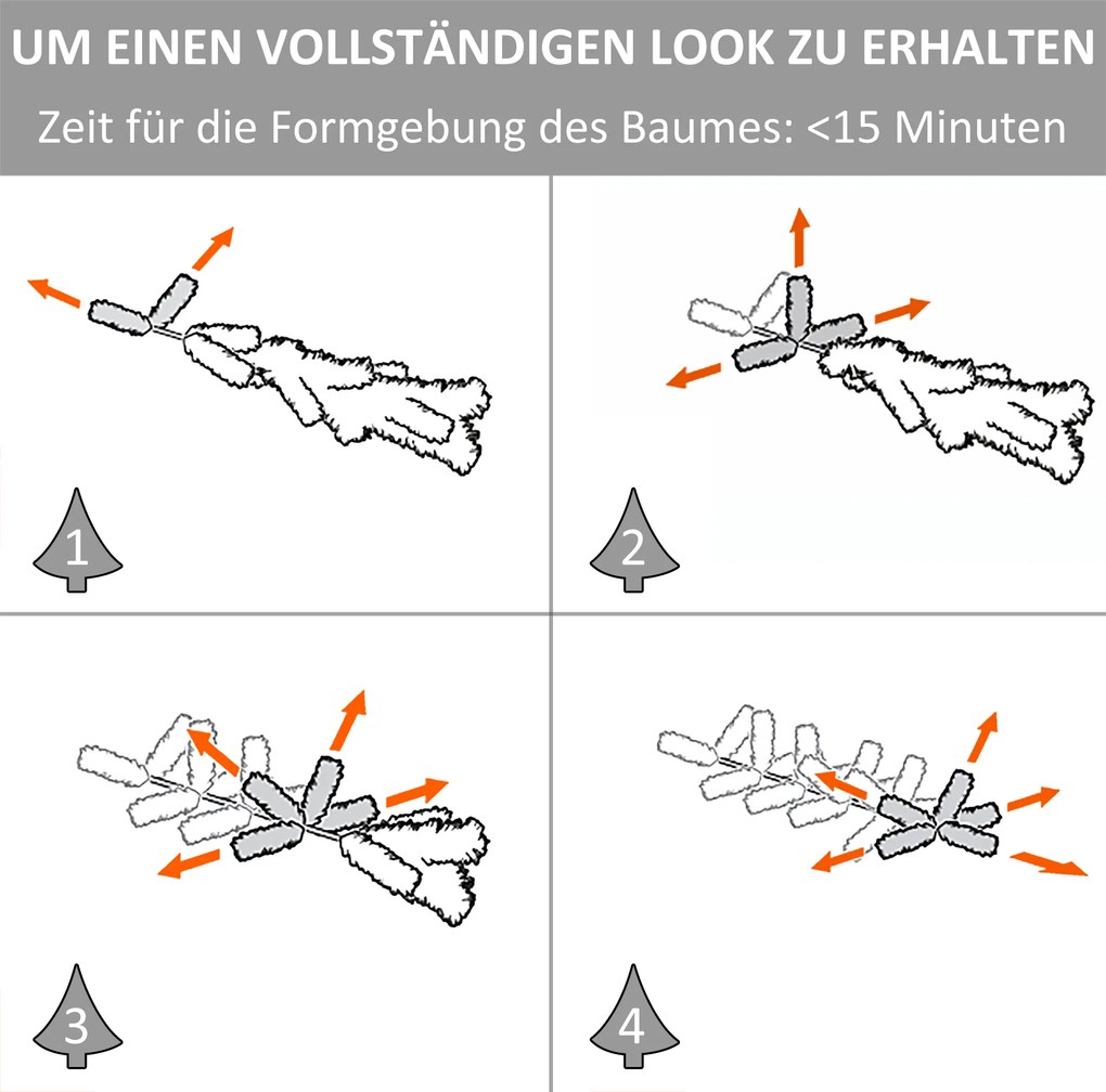 HOMCOM Mini Choinka ze sztucznym śniegiem, 60 cm wysokości, ze stojakiem cementowym, Kolorowa