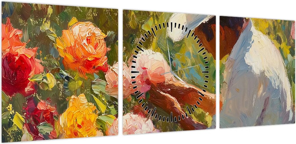 Obraz - Ogrodnik (z zegarem) (90x30 cm)