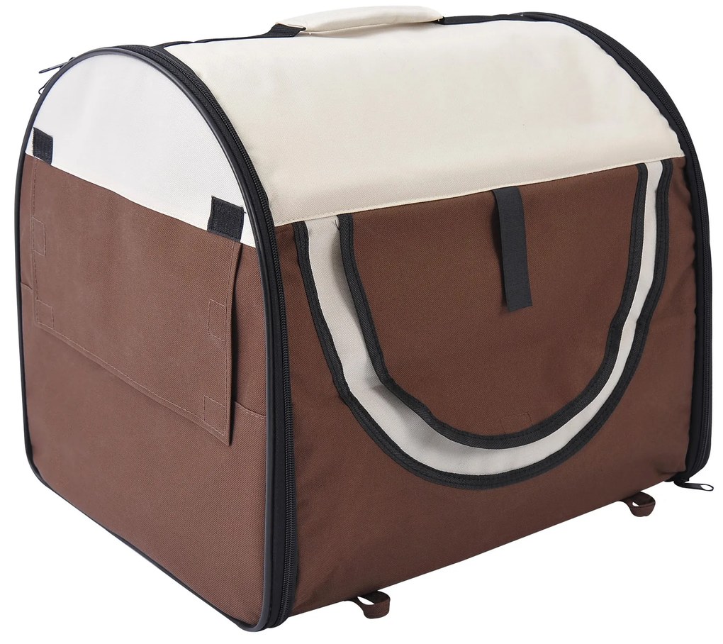 PawHut Transporter dla Zwierząt Skrzynka M 61x46x51 cm Kawa | Aosom PL