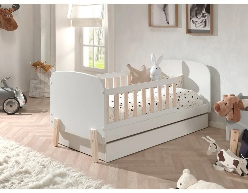 Biała szuflada pod łóżko dziecięce 70x140 cm Kiddy – Vipack