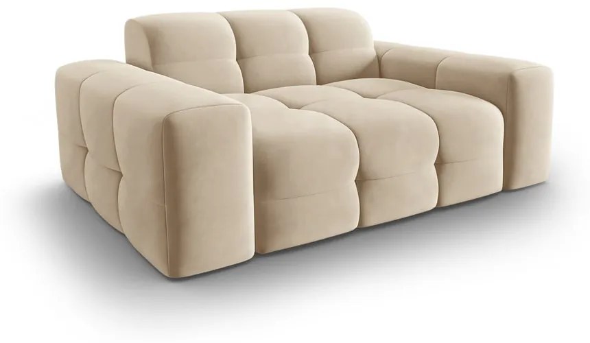 Beżowa aksamitna sofa 156 cm Kendal – Micadoni Home