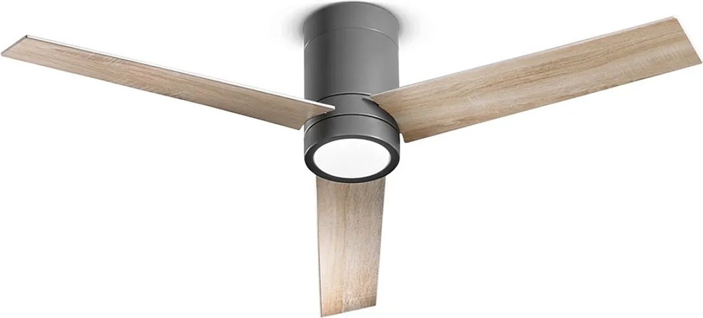 Wentylator sufitowy Perenz 7185 GR CT w kolorze czarnym z oświetleniem – Ø 132 cm, 3 łopatki, 6 prędkości, silnik prądu stałego 40 W, cichy