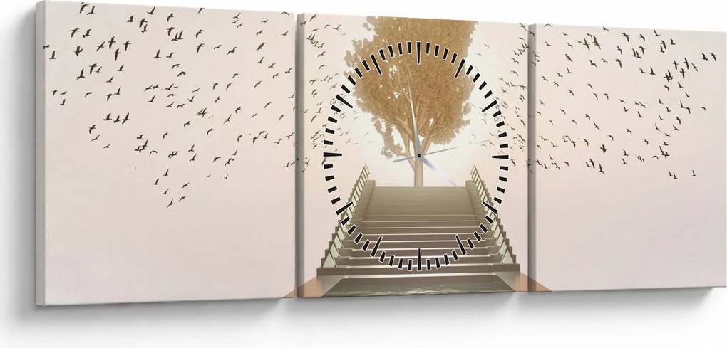 Obraz - Most do nieznanego (z zegarem) (90x30 cm)