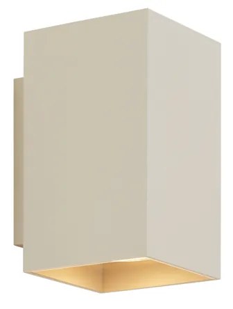 Nowoczesna lampa ścienna beżowa GU10 50 mm kwadratowa 2-punktowa - Sandy