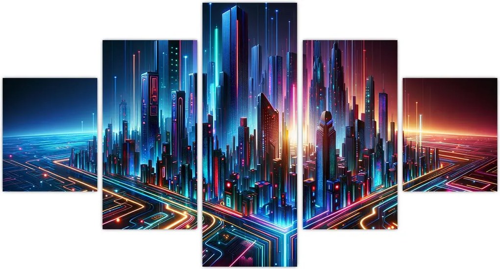 Obraz - Miasto przyszłości (125x70 cm)