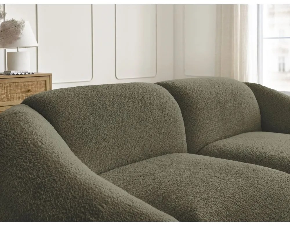 Zielona sofa z materiału bouclé 230 cm Tina – Bobochic Paris