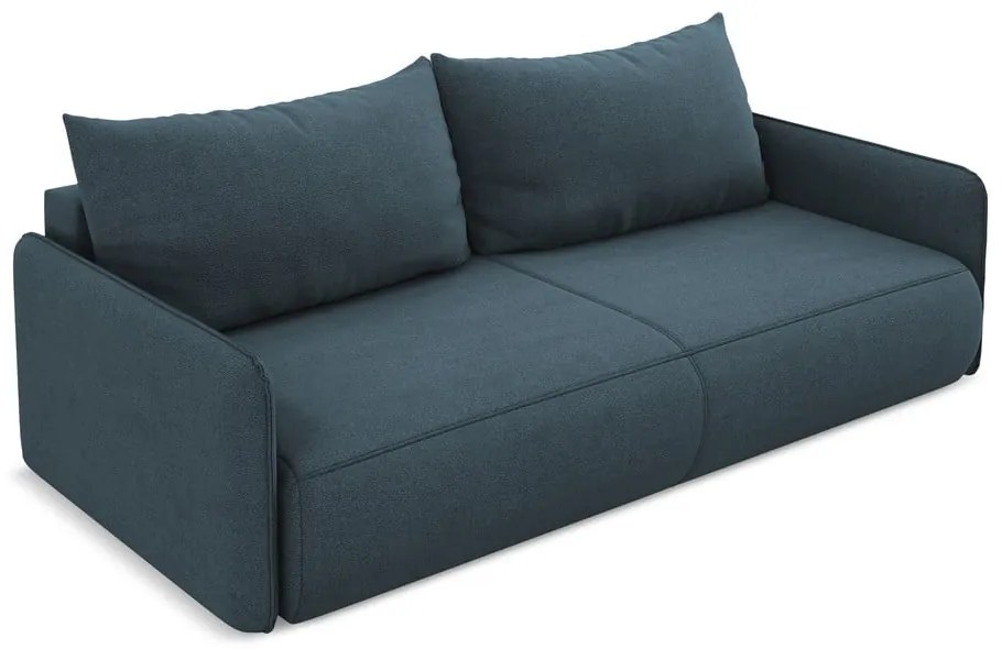 Niebieska rozkładana/ze schowkiem sofa 216 cm Nanea – Makamii