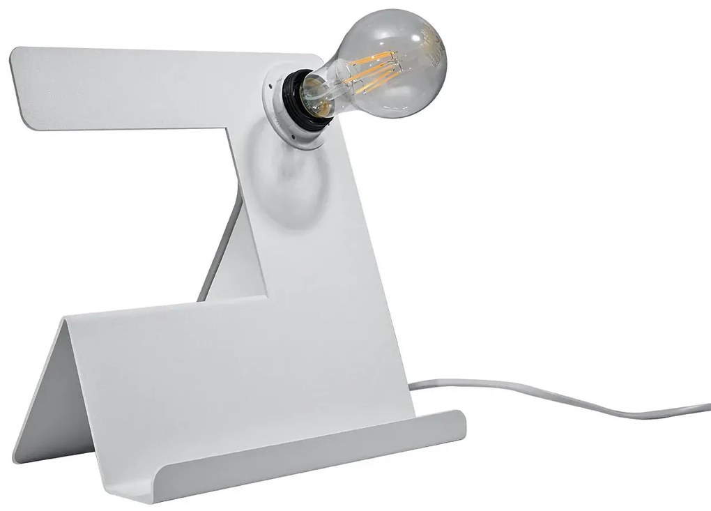 Biała industrialna lampka stołowa - EX562-Oliban