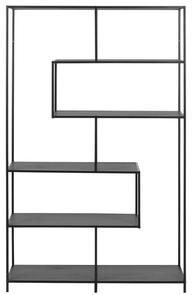 Czarny regał w dekorze jesionu 114x185 cm Seaford – Actona