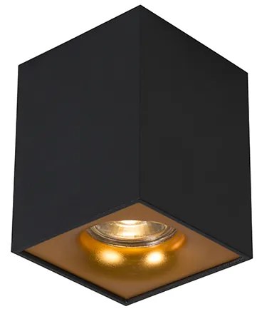 Nowoczesny reflektor czarny ze złotem - Quba Delux