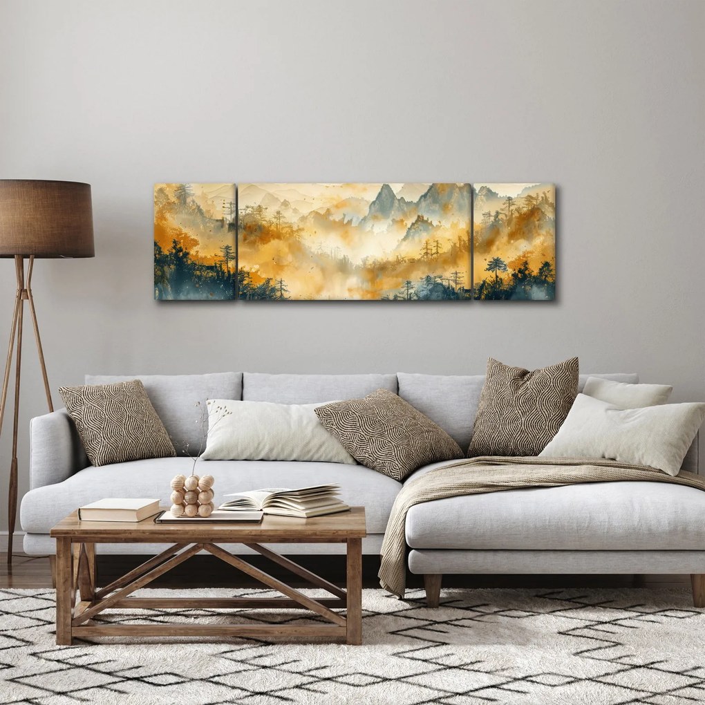 Obraz - Góry, akwarela (170x50 cm)