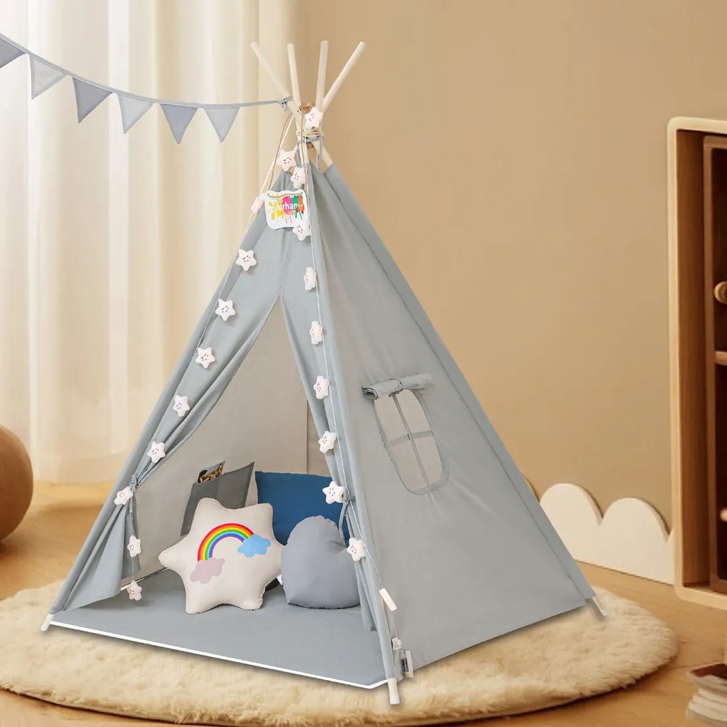 Jurhan Namiot tipi JULIUS, 120x120x160cm, szara/niebieska