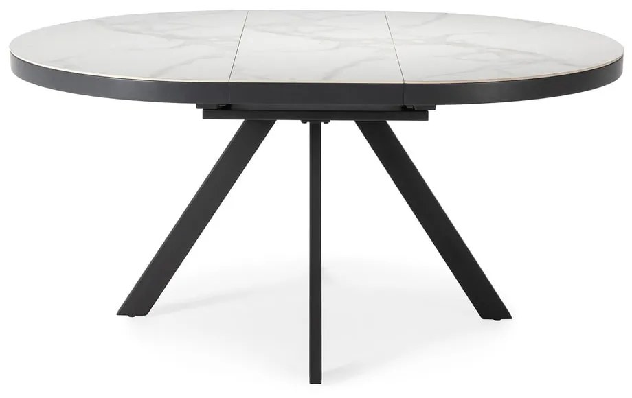 Okrągły rozkładany stół z dodatkowym blatem z ceramicznym blatem ø 120 cm Bela – Marckeric