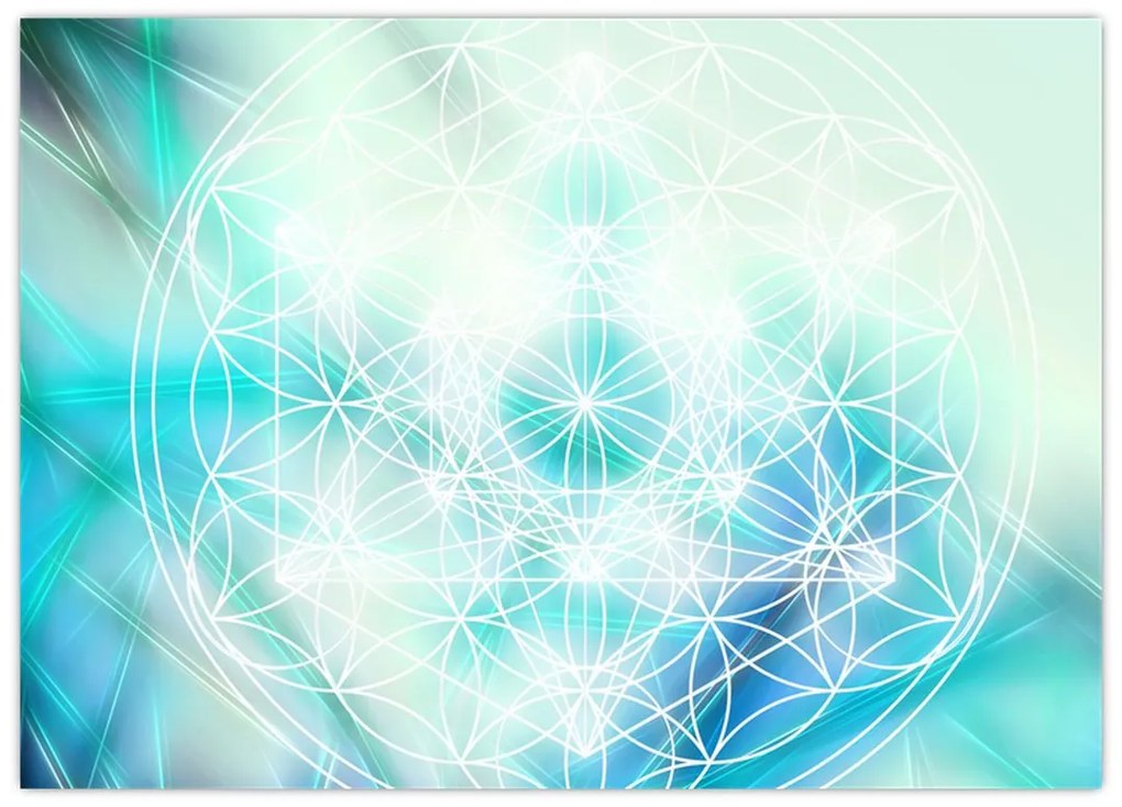 Obraz - Merkaba w turkusowym tle (70x50 cm)
