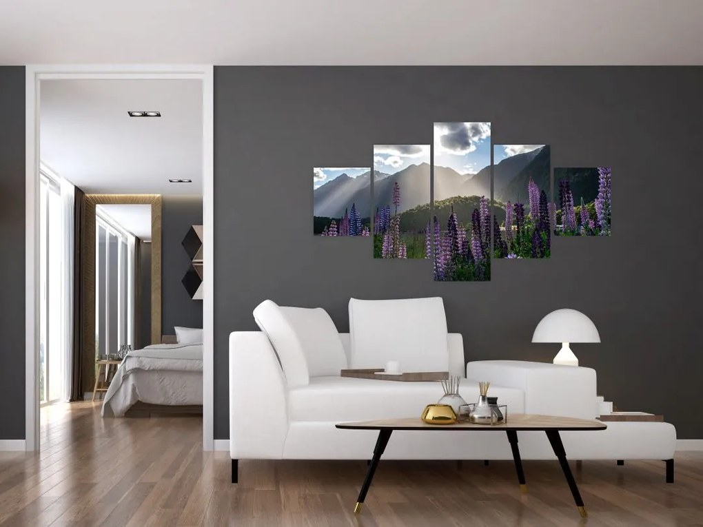Obraz - Sceneria łubinów (125x70 cm)