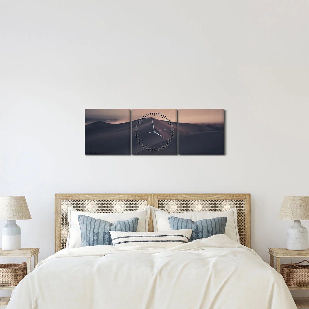 Obraz - Wydmy piaskowe (z zegarem) (90x30 cm)