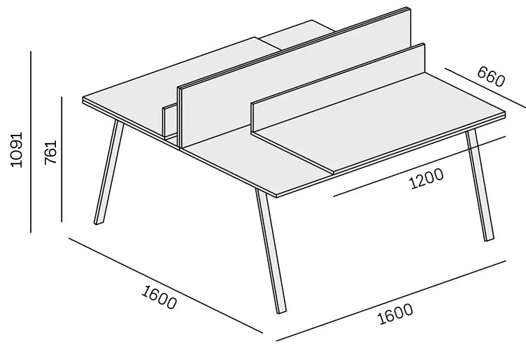 PLAN Biurko DOUBLE LAYERS, przesuwny blat, z przegrodami, biały