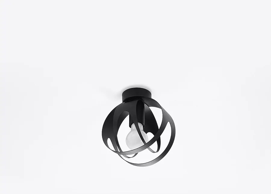 Plafony nowoczesny Brive, stal - 1 źródło światła 4000K - L.16 x H.21 cm - czarny