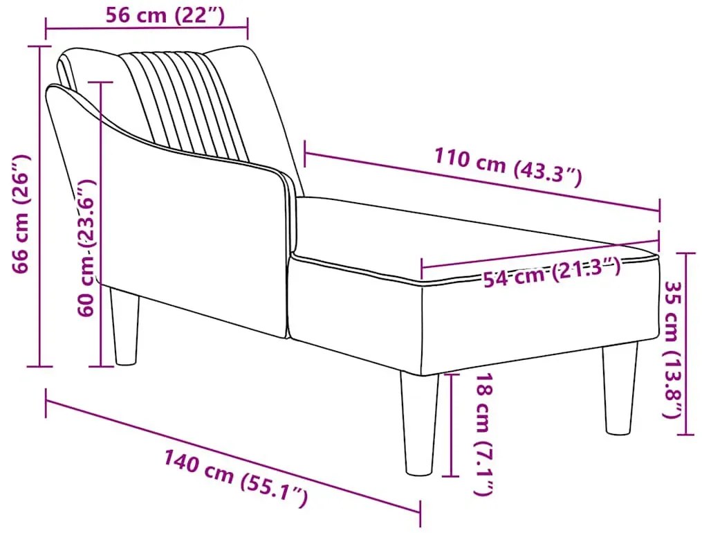 Kremowy aksamitny szezlong A8-R87