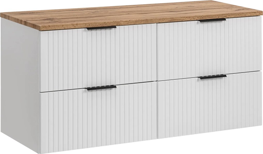 Szafka łazienkowa Adel 120 cm biały mat/dąb wotan pod umywalki nablatowe