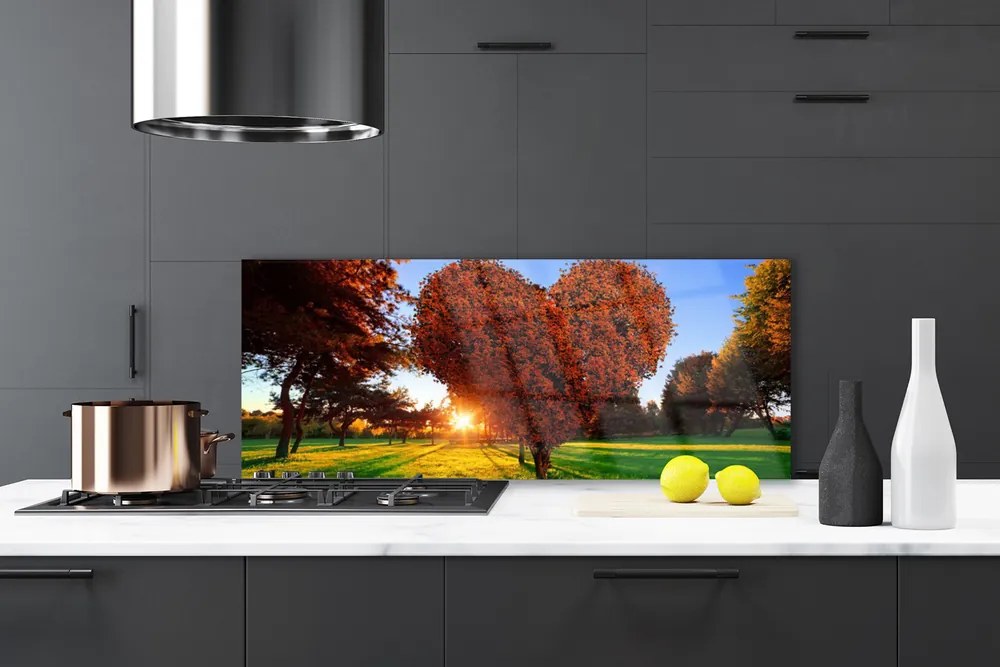 Panel Szklany Drzewo w Kształcie Serca