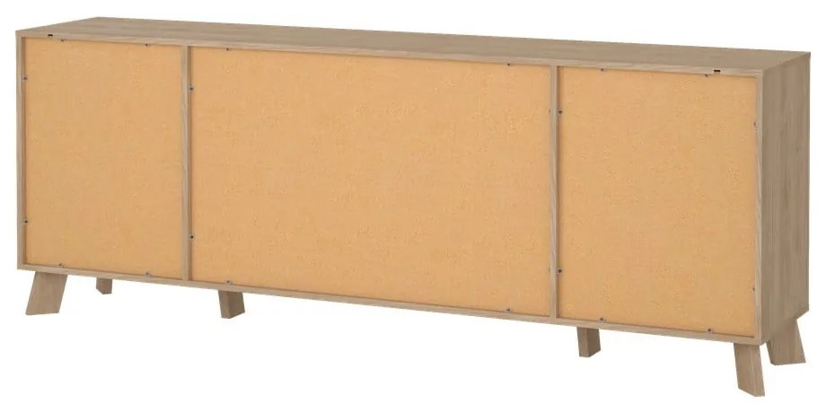 Biało-naturalna komoda w dekorze dębu 196x73x39 cm Ikast – Tvilum