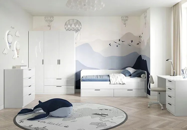 Biały nowoczesny regał słupek zamykany P9-N62