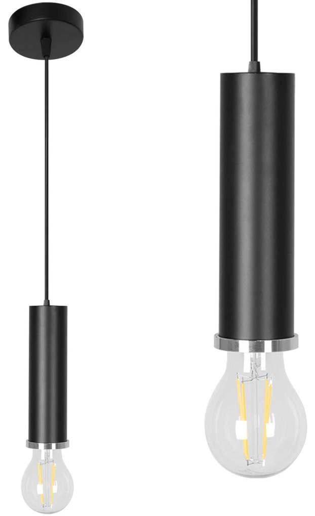 Lampa wisząca OSTI A APP104-1CP Czarna