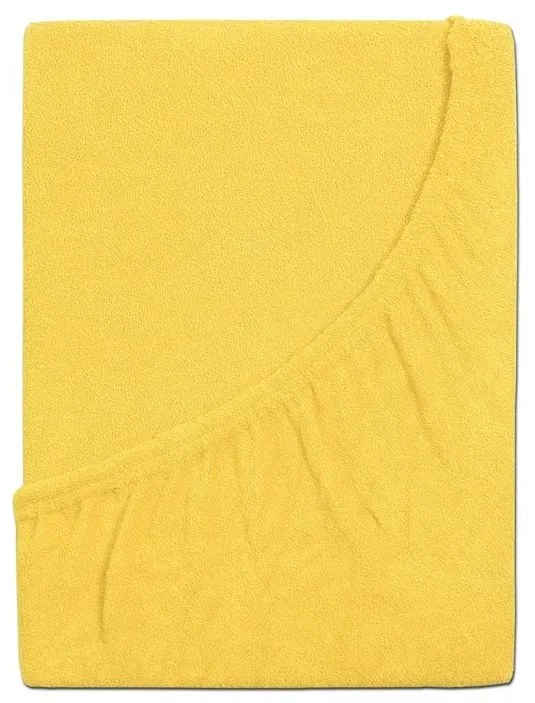 PrzytulneMieszkanie.pl Frotte prześcieradło do dziecięcego łóżeczka EXCLUSIVE 70x140 cm jasnożółte