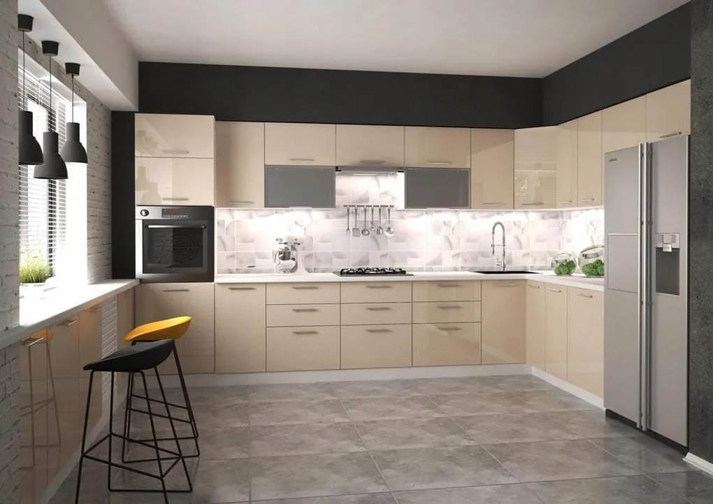 Kuchenna szafka modułowa dolna BELLA D-80/82 beżowy połysk