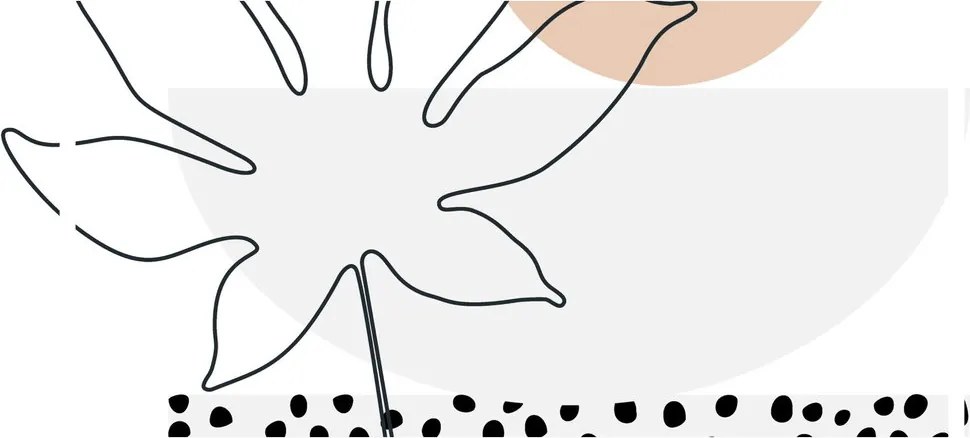 Obraz - Line art flowers N⁰3 (170x50 cm)