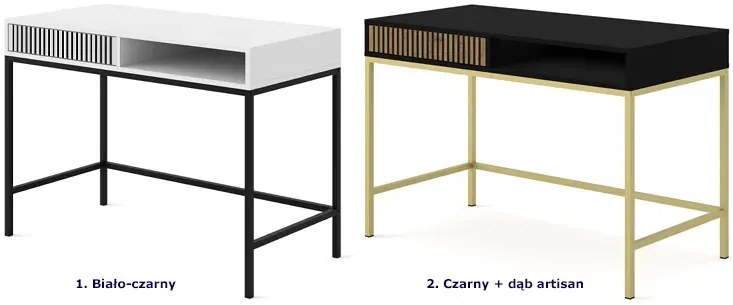 Białe biurko lamelowe toaletka glamour R9-B86